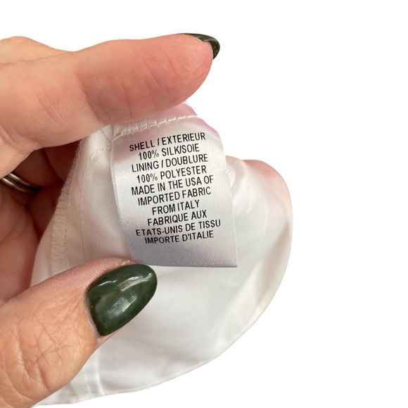 Milly Silk Coral and White Swim Coverup with V-Neck and Flutter Sleeves Size 4 - Picture 12 of 12